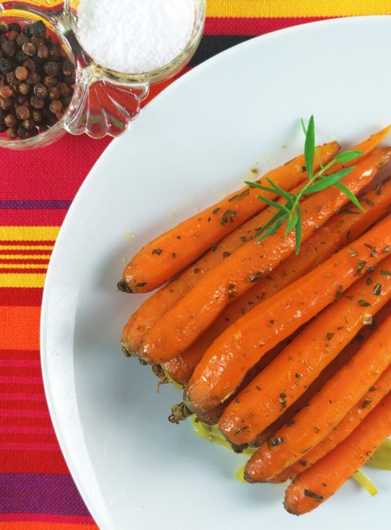 Honey glazed carrots rich in beta-carotene and Vitamin A for natural eye health.