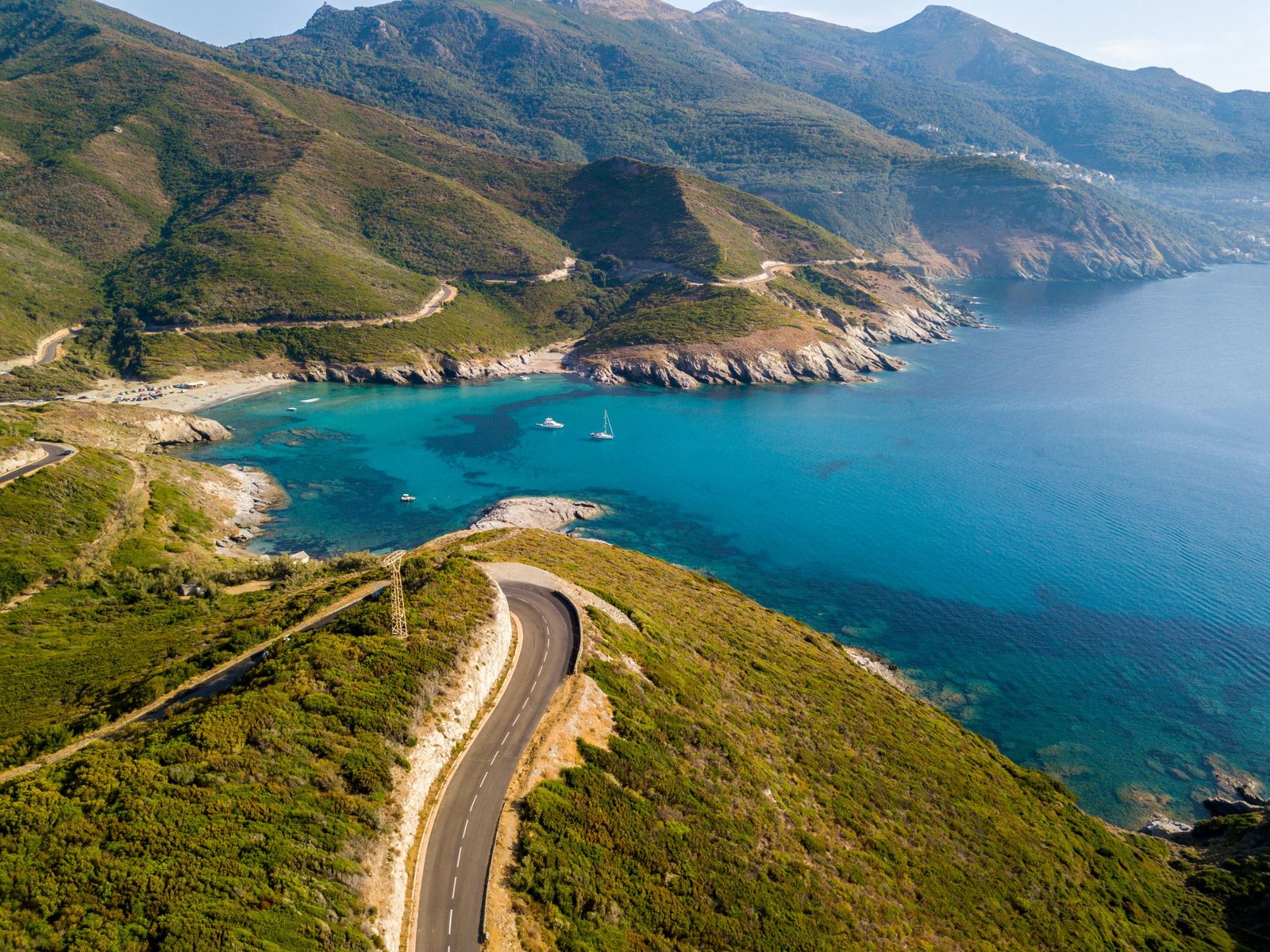 a coast road in Corsica for TRAVEL