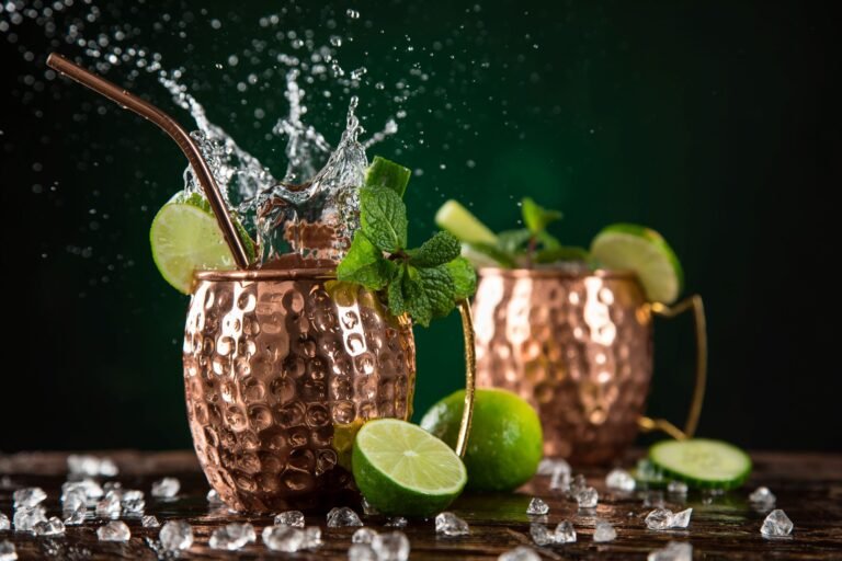 moscow mule in a copper mug with lime maisonbonhomie *