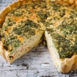 Omega-3 rich salmon and broccoli quiche for retinal support and healthy vision.
