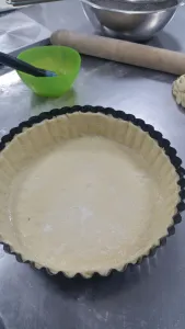 trimmed tart case uncooked