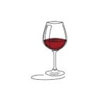 wine glass sketch with red wine