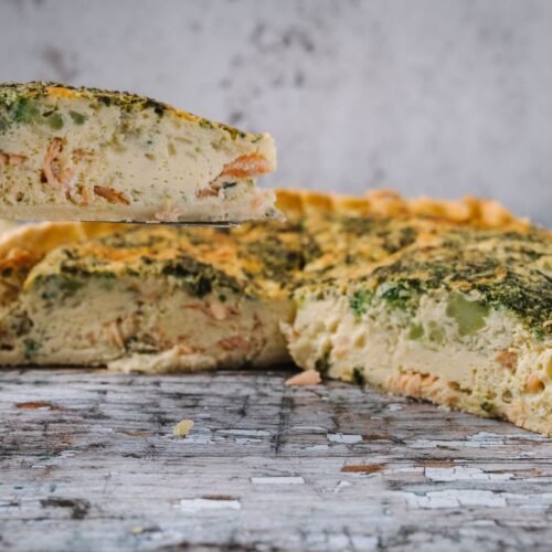 slice of Smoked Salmon Quiche