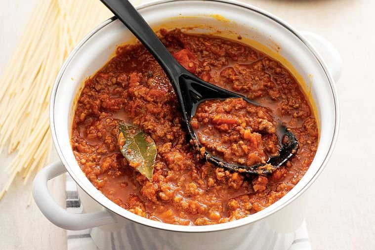 Traditional Bolognese Sauce rich in lycopene-heavy tomatoes and heart-healthy herbs for a balanced diet.