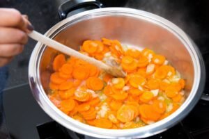 Glossary of culinary terms - Sweating carrots, onion and celery