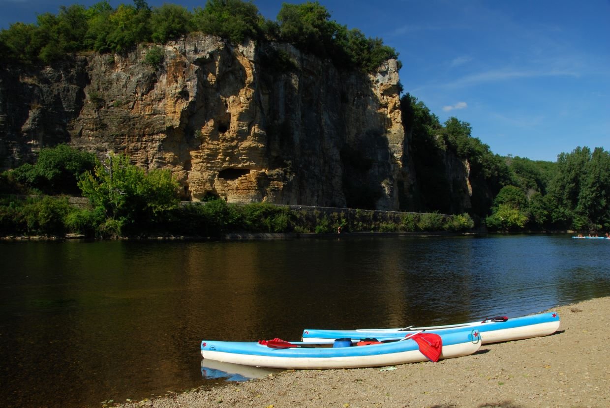 Canoes on the Aude River, France