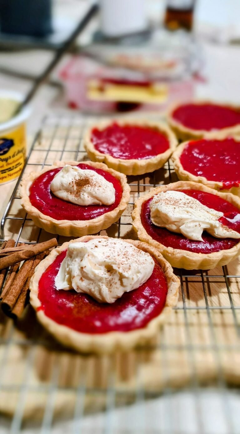 Homemade cranberry tarts rich in bioflavonoids and antioxidants for vascular eye health.
