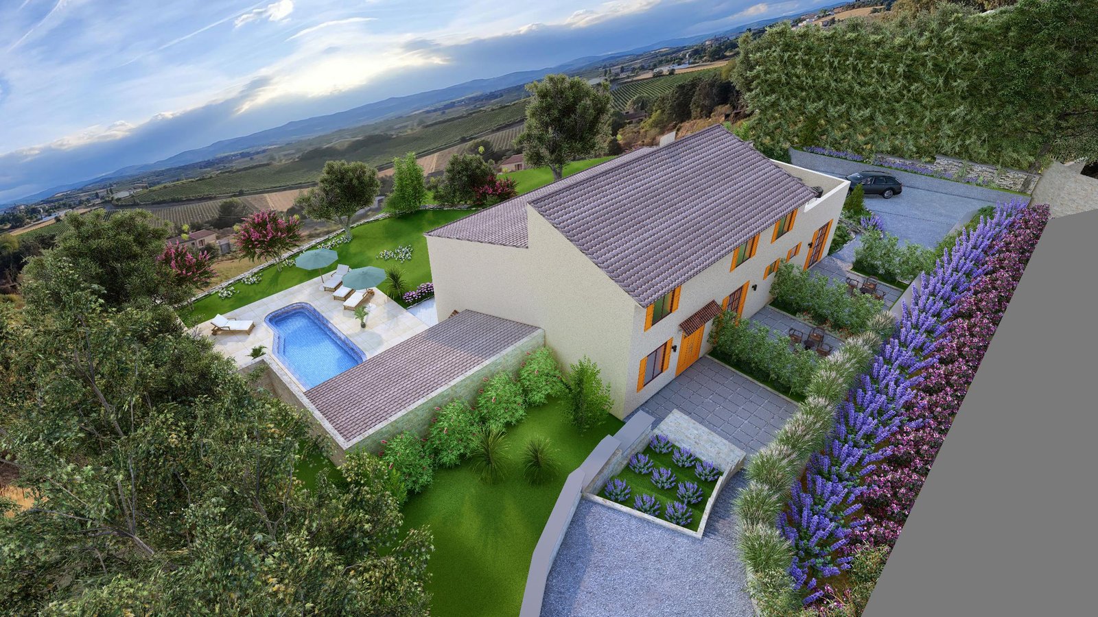 Maison bonhomie renderred exterior